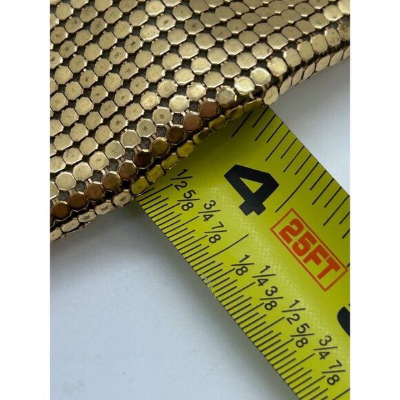 Whiting & Davis Purse Gold Mesh Evening Bag 3.5 in X 5.5 in Made in USA Vintage - Picture 16 of 16